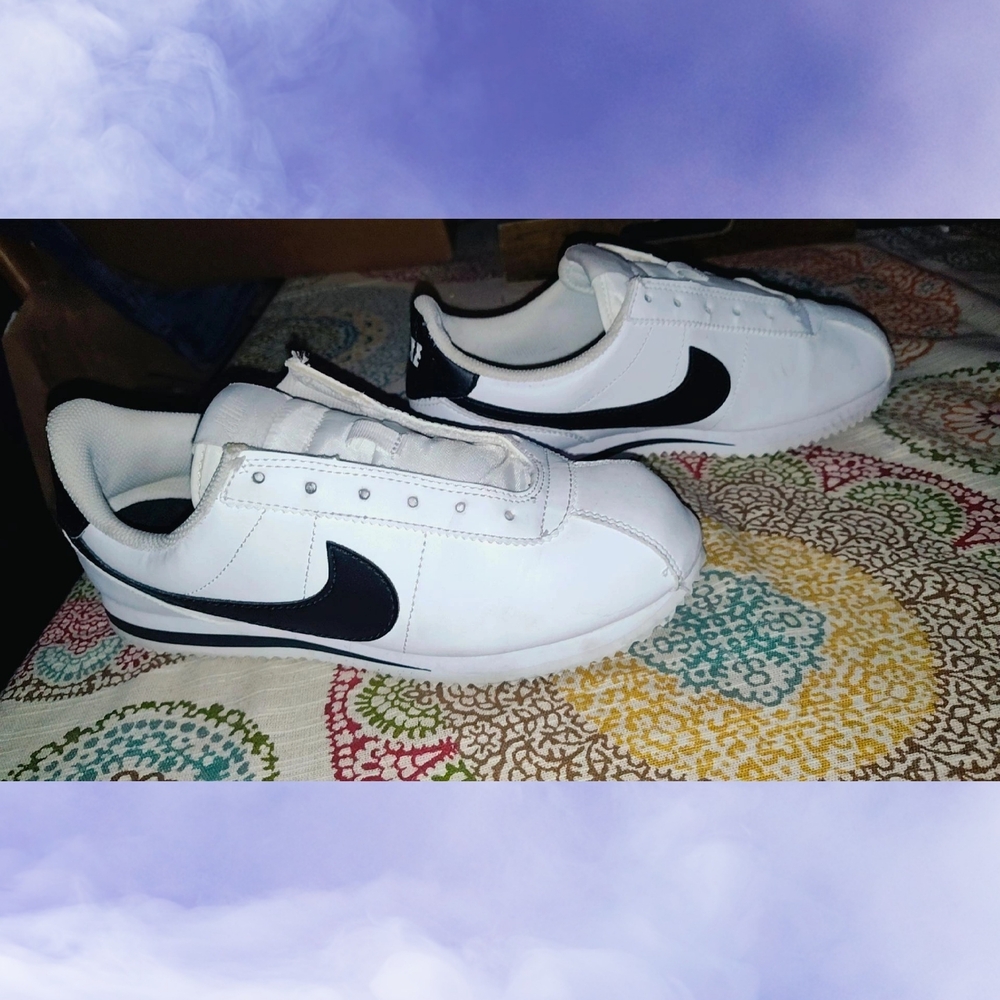 Nike Cortez White and Black Sneakers. Women's Size 7 / Mens 5